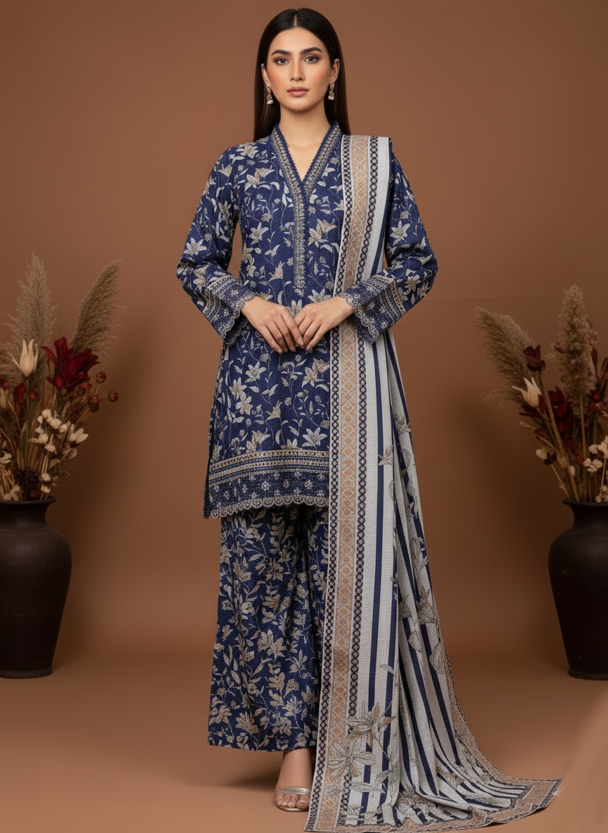 Royal Azure- SB Printed Khaddar