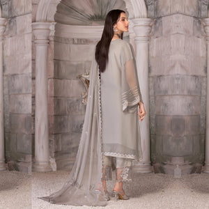 3 Piece Embroidered Pleated Chiffon Dress - Sherry's wardrobe