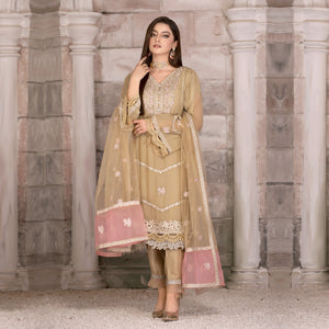 3 Piece Embroidered Chiffon Suit - Sherry's wardrobe