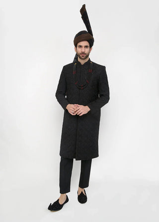 Premium Hand Work Black 1 Traditional Sherwani