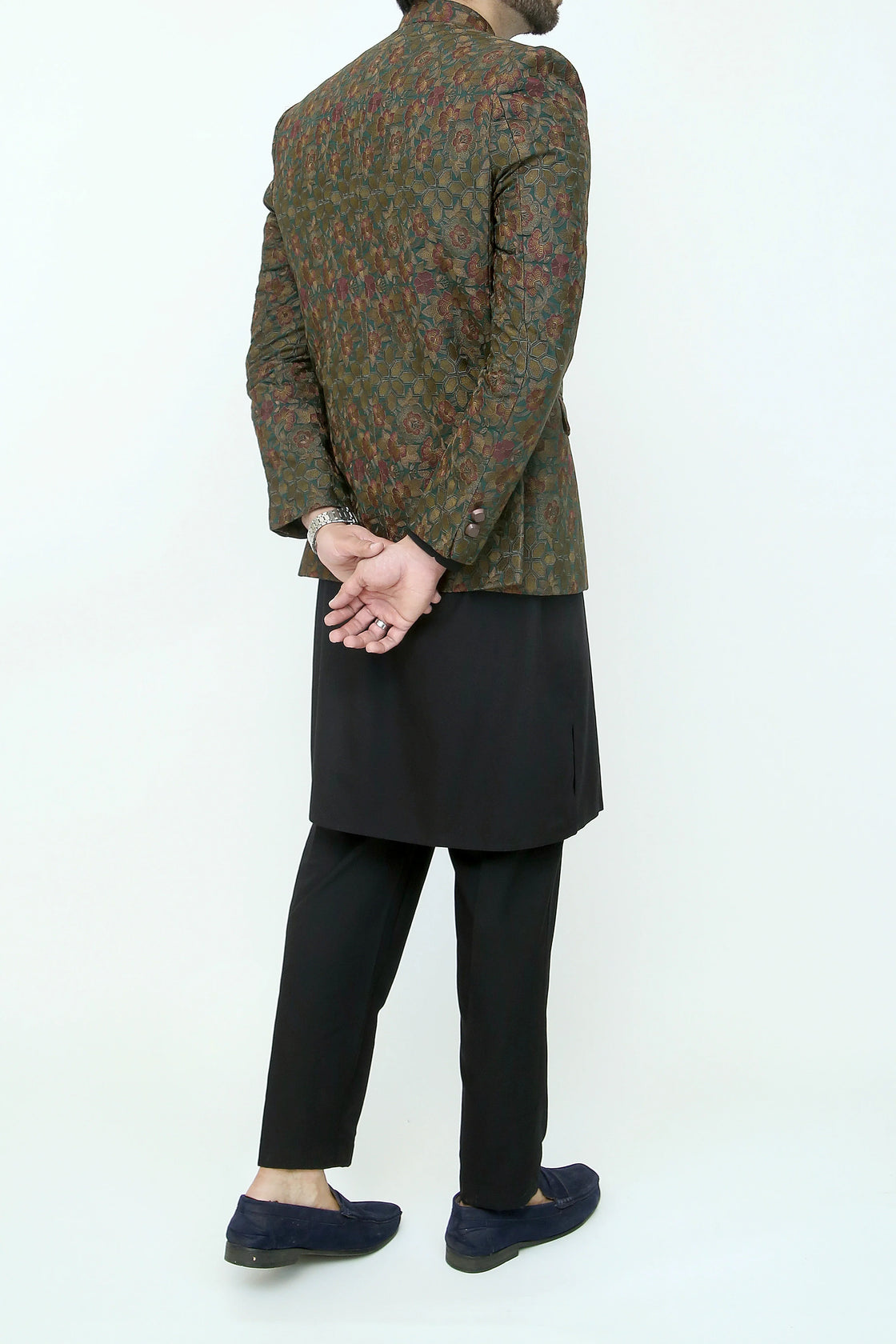 Embroidered Prince Coat - Green