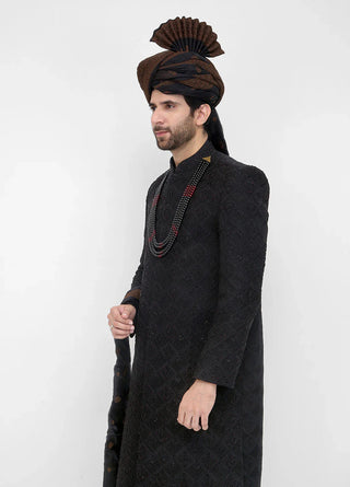 Premium Hand Work Black 1 Traditional Sherwani