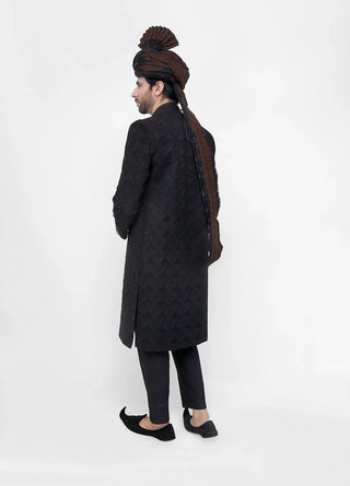 Premium Hand Work Black 1 Traditional Sherwani