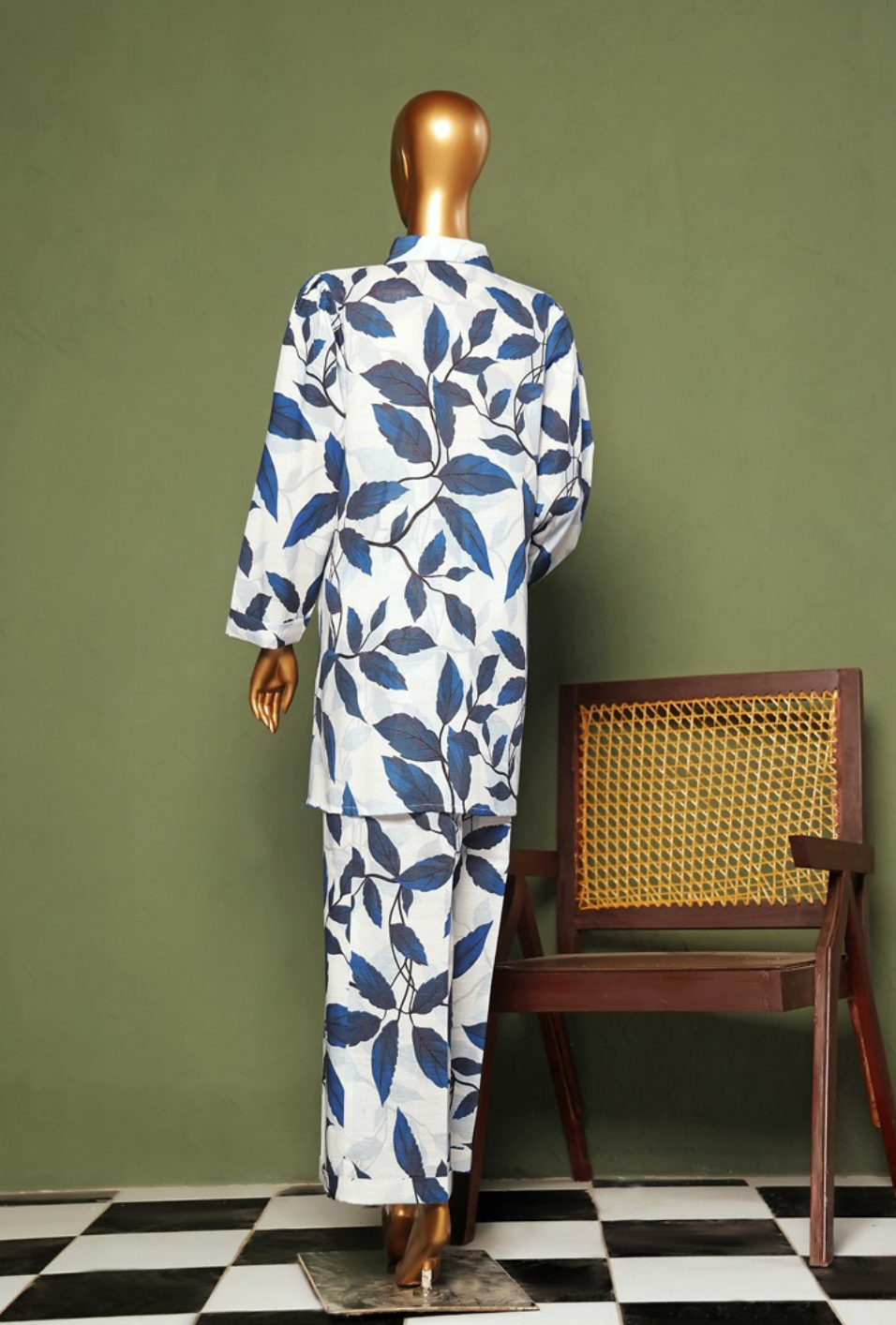 HZ - Khaddar Co-ords Floral Blue