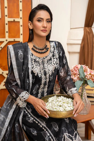 AR-3513 | 3 Piece Black Munnar Suit Pret