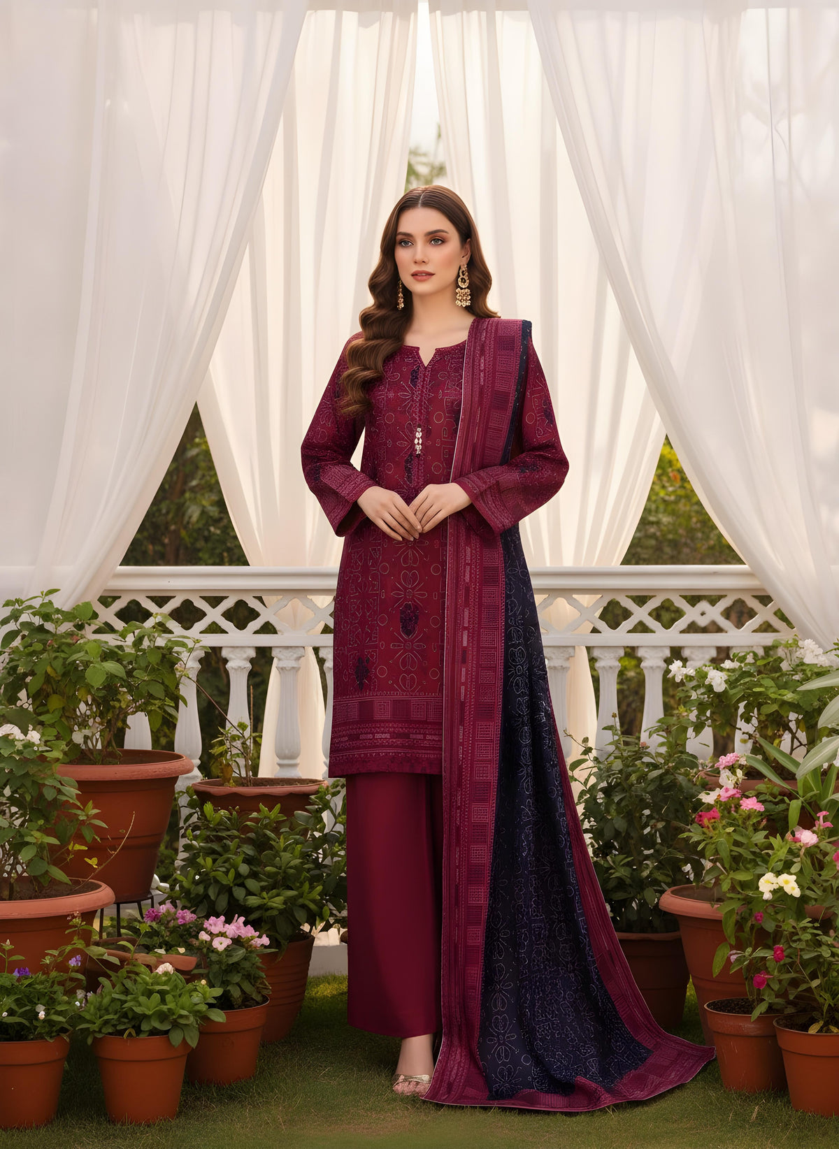 Cherry Bloom  - SB Printed Khaddar