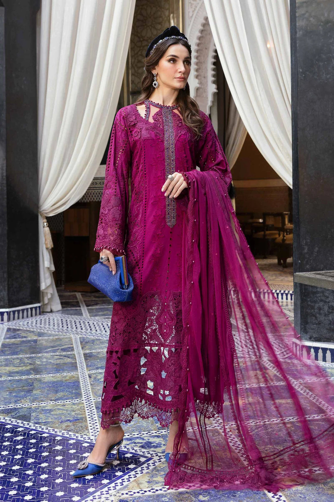 Maria B. Embroidered | Al-1068 Magenta