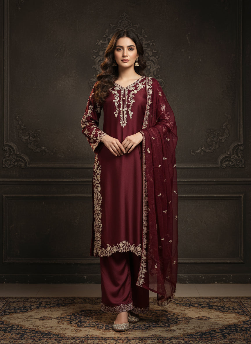 Sherrys Silk - Mehroon