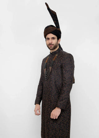 Premium Hand Work Black2 Traditional Sherwani