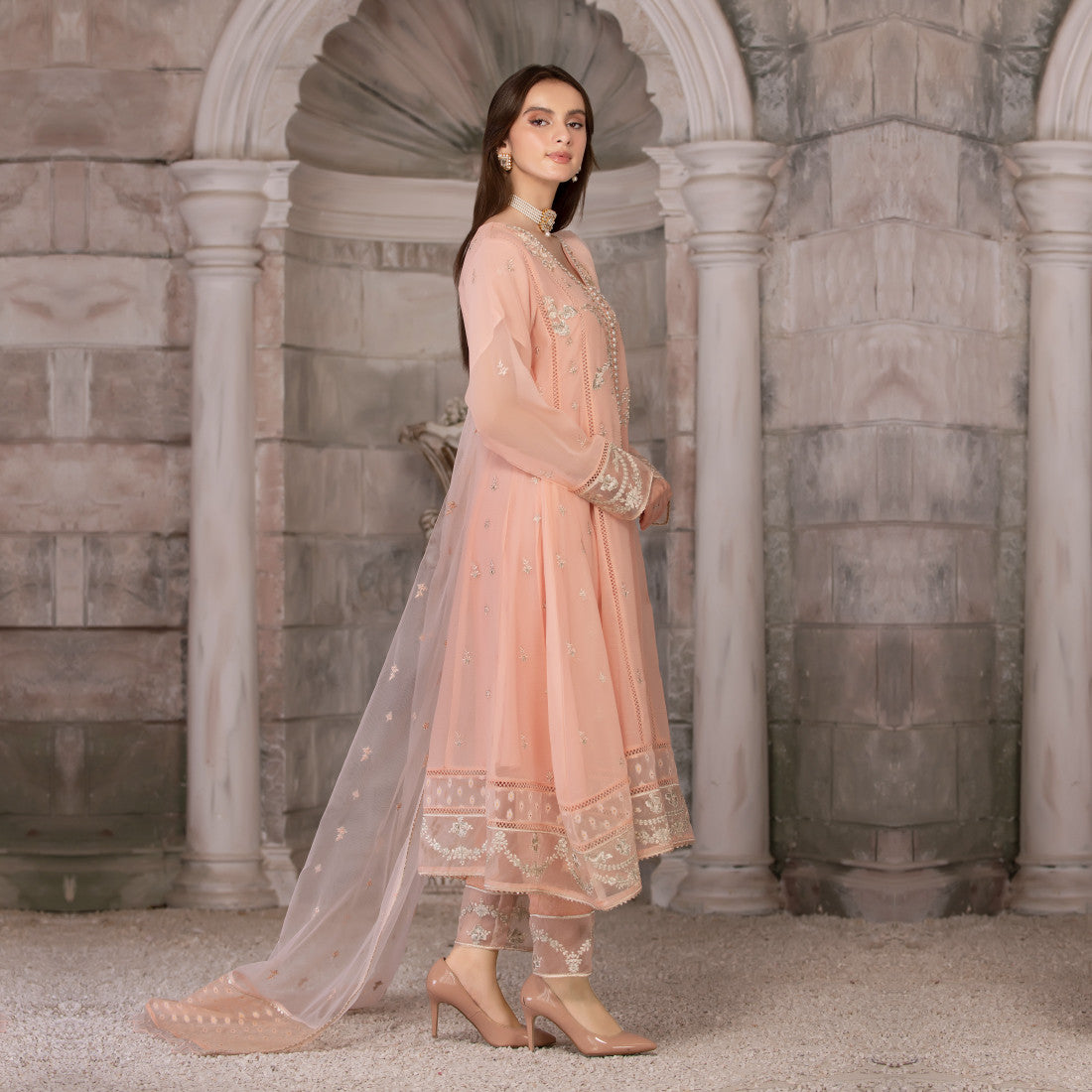 3 Piece Flared Chiffon Frock - Sherry's wardrobe