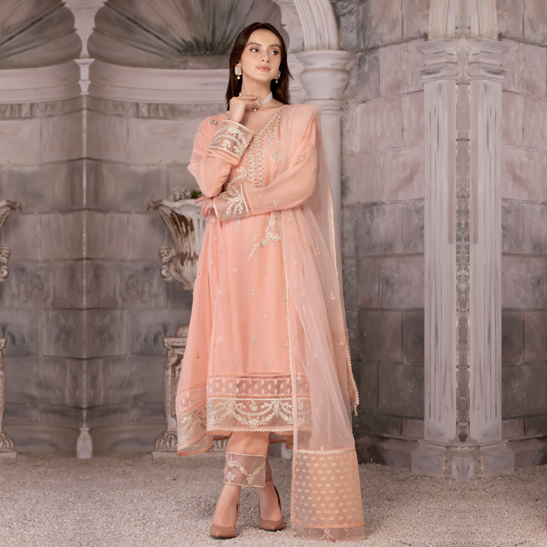 3 Piece Flared Chiffon Frock - Sherry's wardrobe