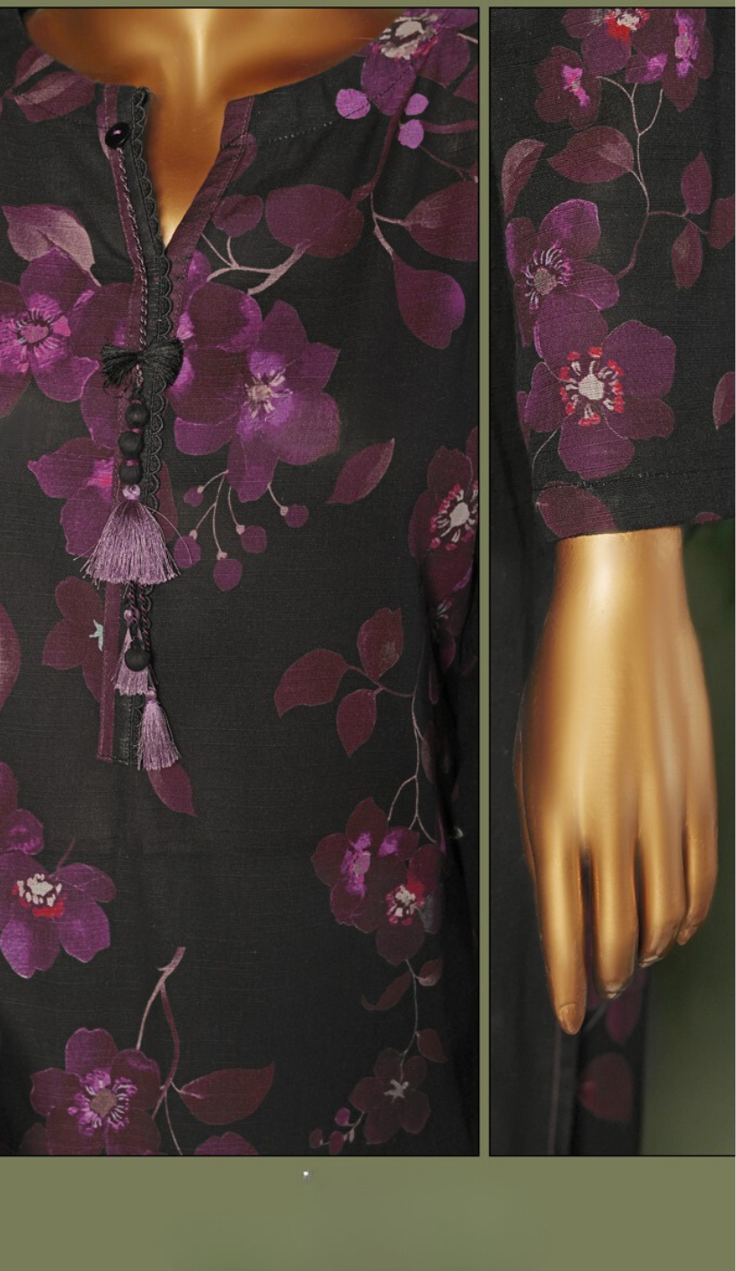HZ - Khaddar Co-ords Black Purple