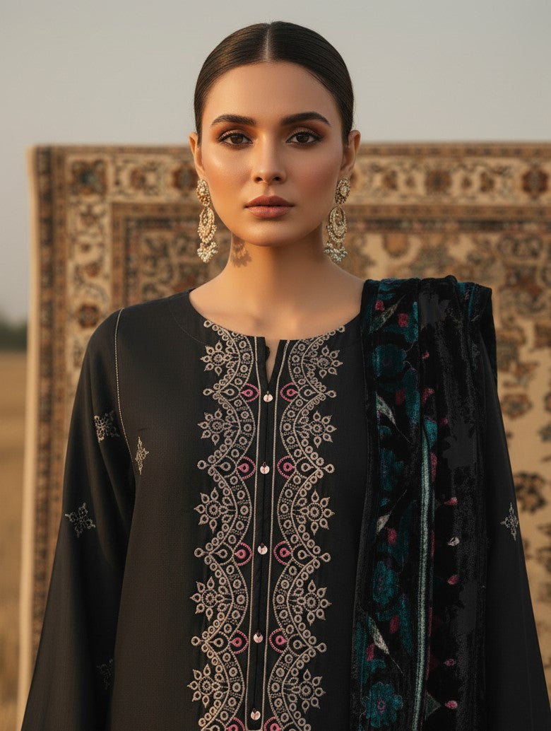 Noir - SB Viscose with palachi shawl