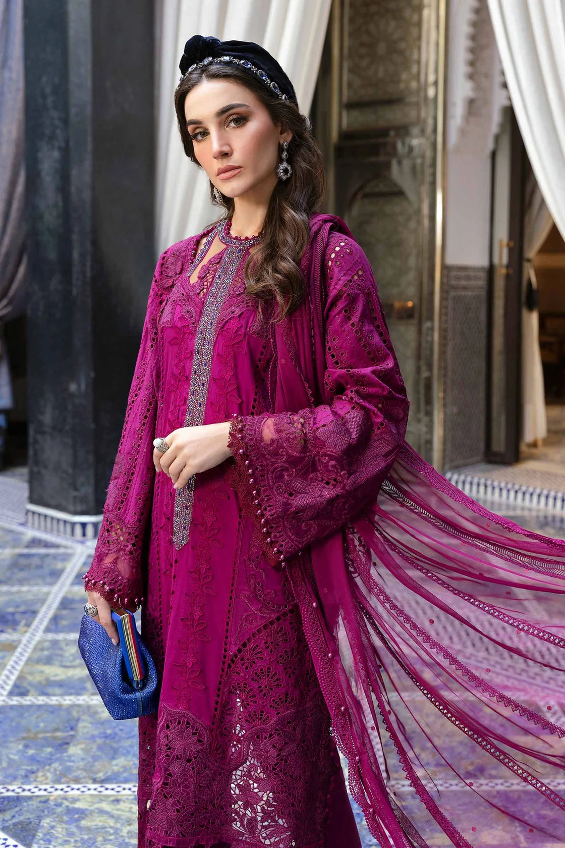 Maria B. Embroidered | Al-1068 Magenta