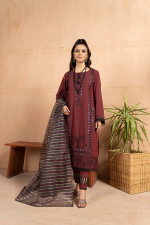 Mudrose - 3 Piece - Embroidered Organza