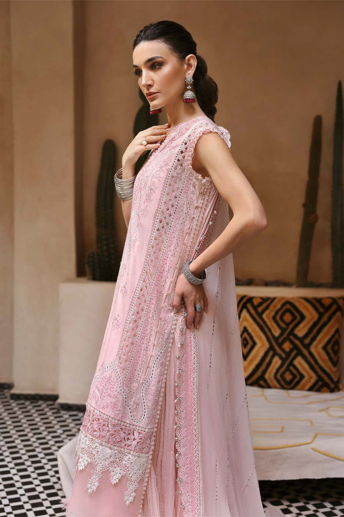 Maria B. Embroidered | Al-1059 Peach
