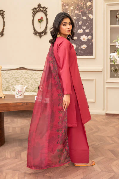 AR-3745 - 3 Piece Scarlet Red Lawn Suit Pret