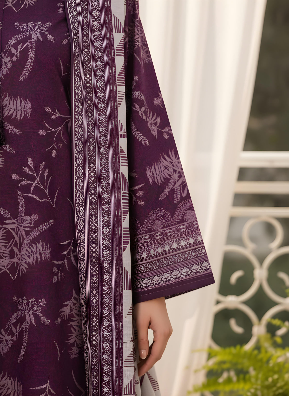 Plum Whisper - SB Printed Khaddar