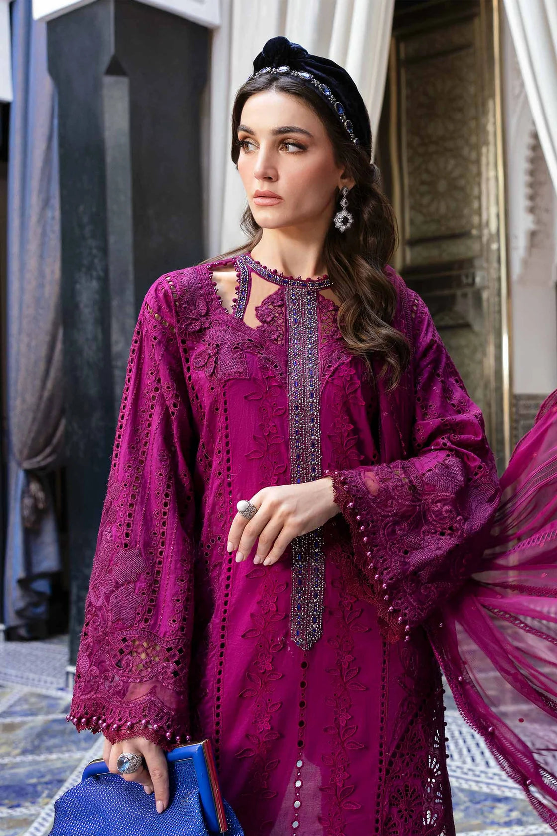 Maria B. Embroidered | Al-1068 Magenta