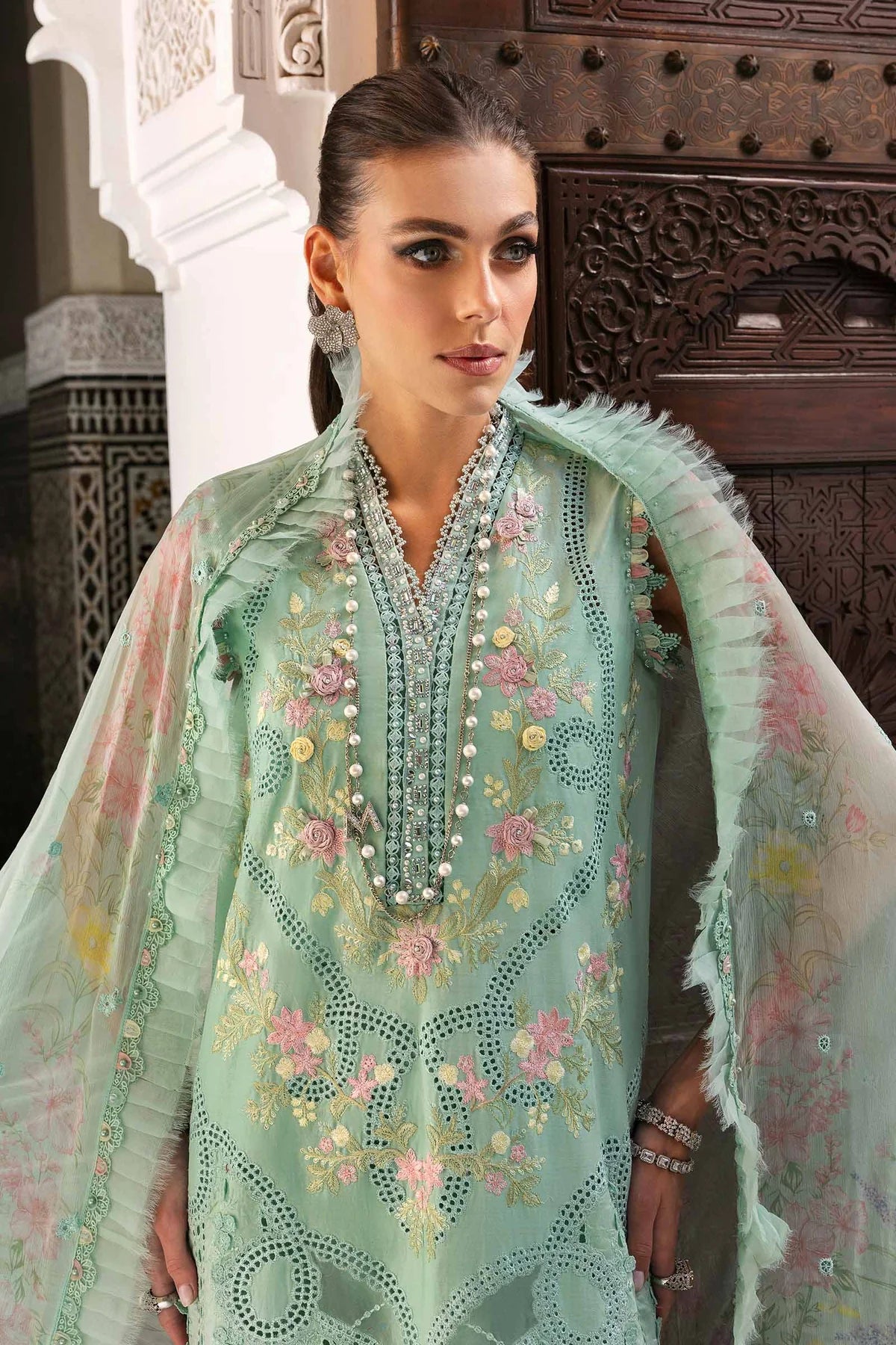3 Piece Embroidered Lawn Suit | D-2514-A