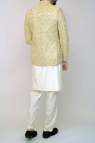 Embroidered Prince Coat - Cream