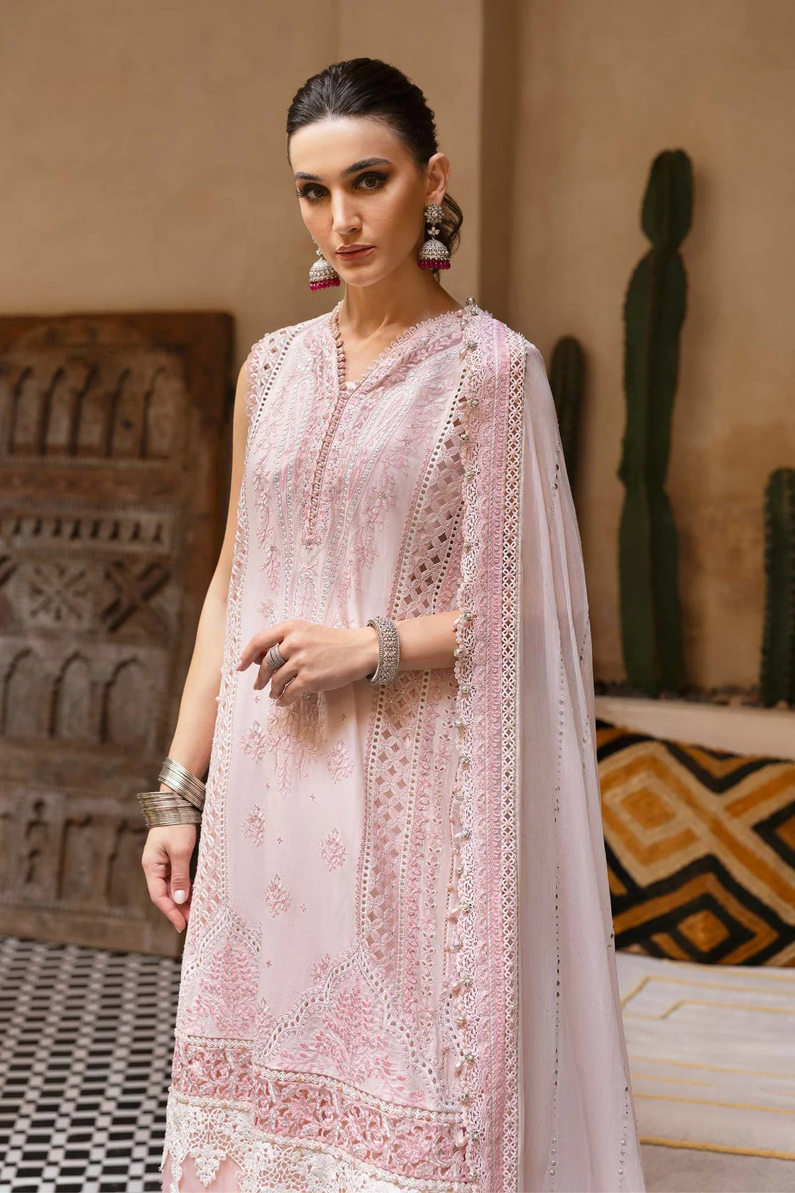 Maria B. Embroidered | Al-1059 Peach