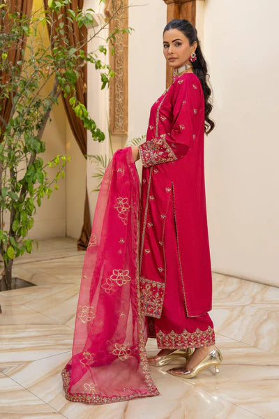 AR-3425 | 3 Piece Hot Pink Thai Silk