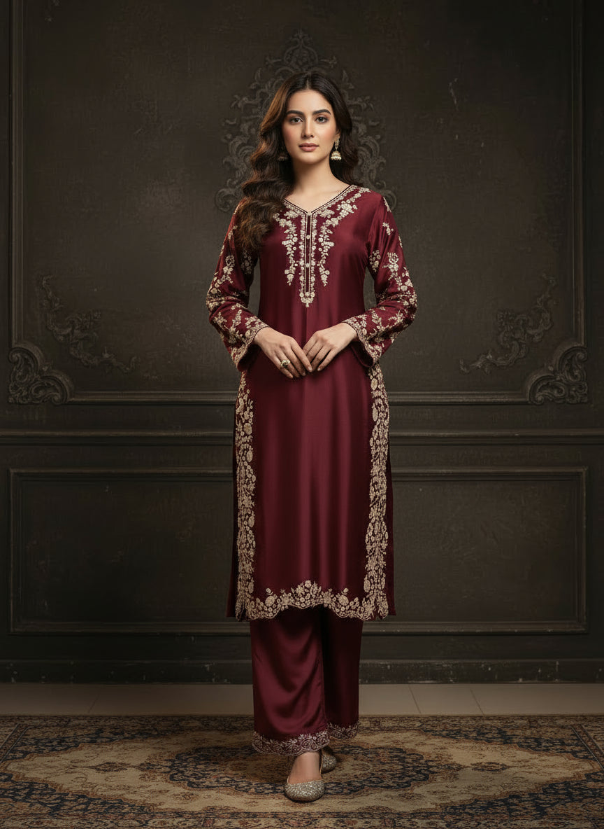 Sherrys Silk - Mehroon