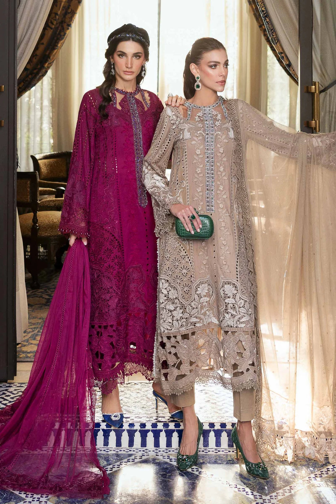 Maria B. Embroidered | Al-1068 Magenta