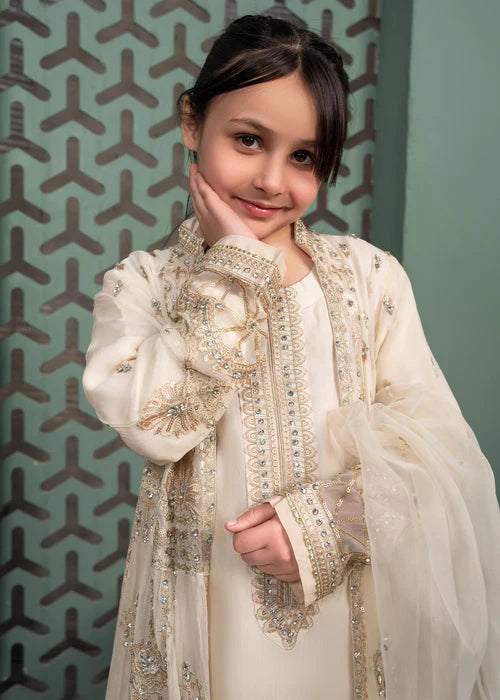 ALK-3182 White - Kids Luxury Pret - Sherry's wardrobe