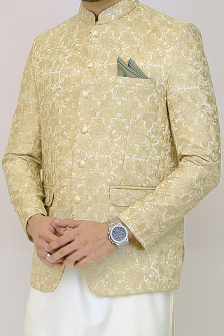 Embroidered Prince Coat - Cream