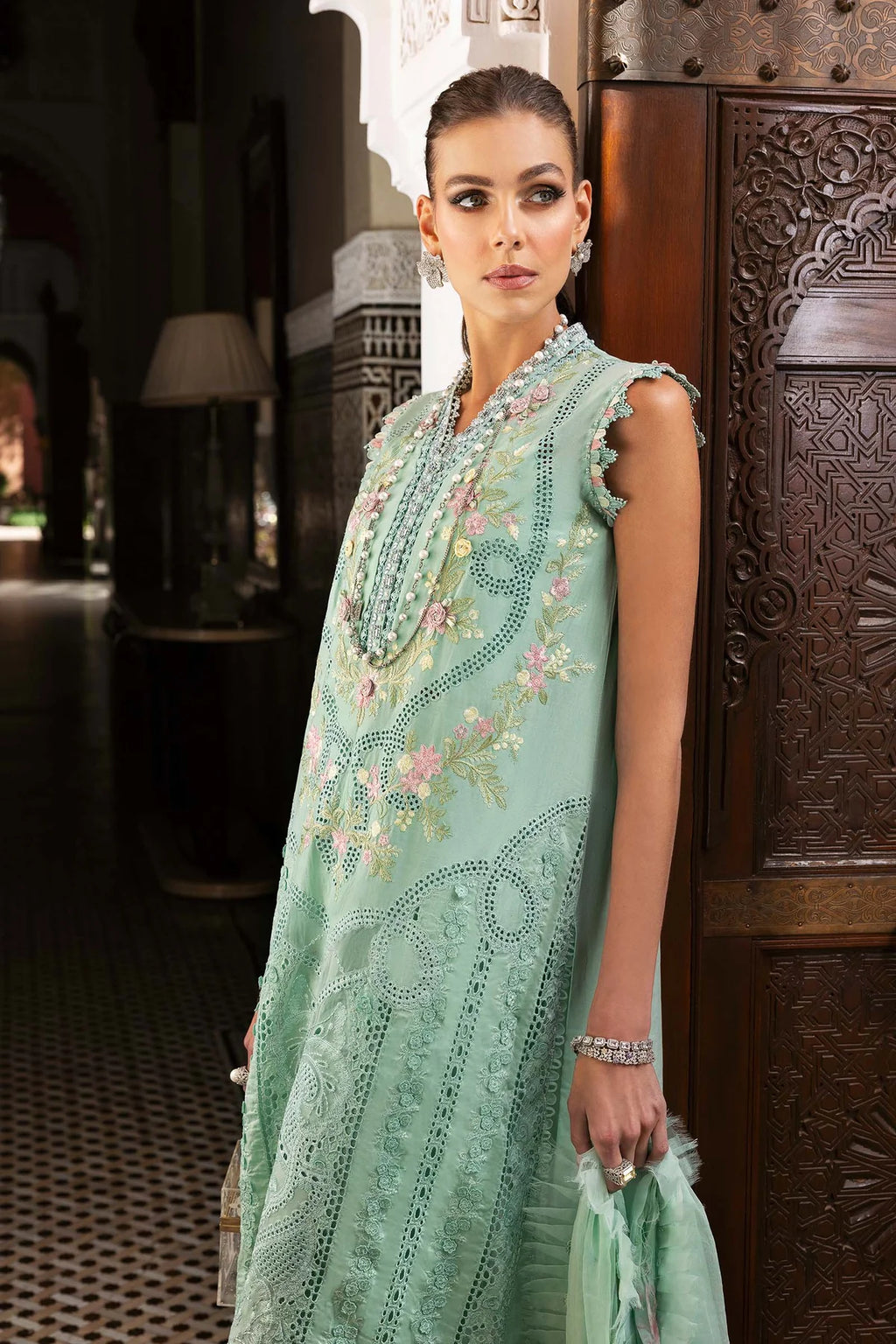 3 Piece Embroidered Lawn Suit | D-2514-A