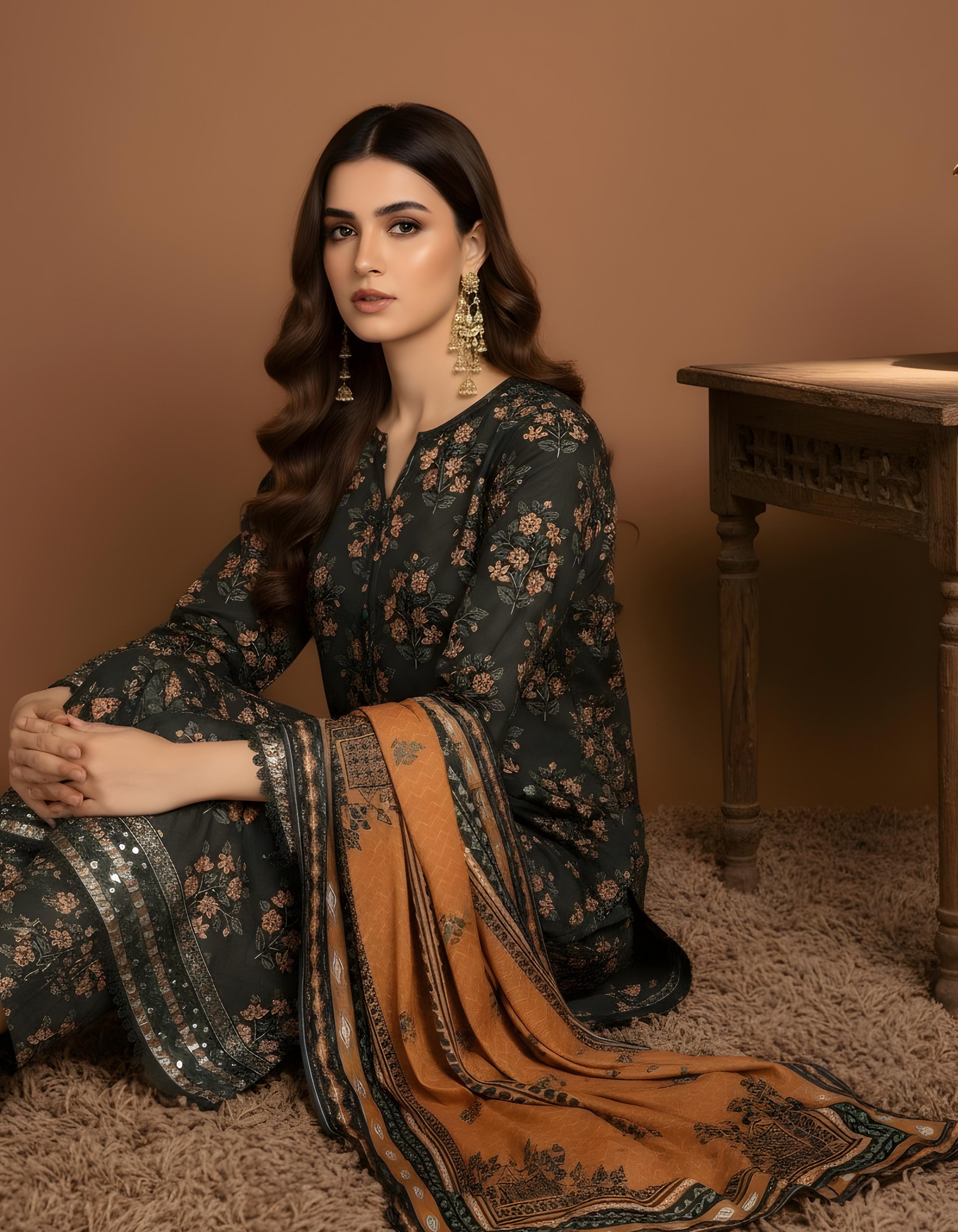 Vintage Grace - SB Printed Khaddar