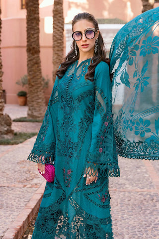 3 Piece Unstitched Embroidered Dobby Lawn Suit | D-2513-B