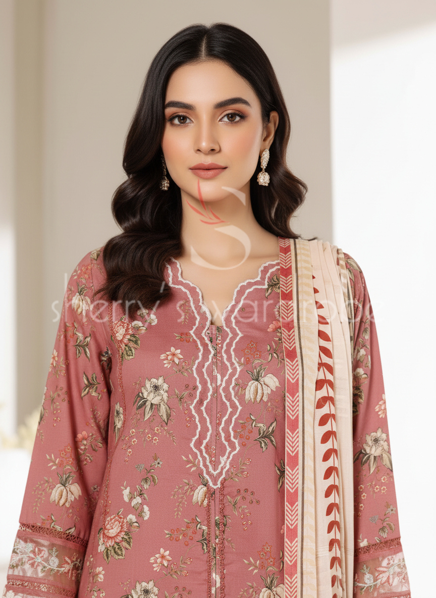 S'Pret - Emb Lawn 645 Pink