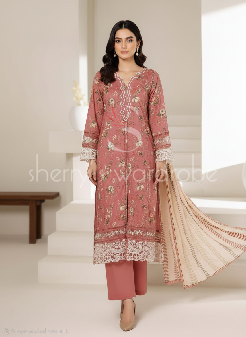 S'Pret - Emb Lawn 645 Pink