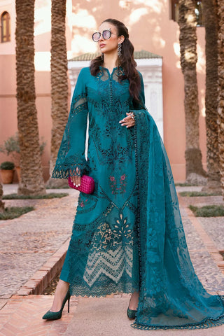 3 Piece Unstitched Embroidered Dobby Lawn Suit | D-2513-B