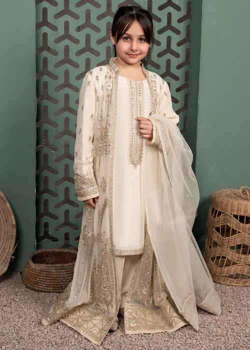 ALK-3182 White - Kids Luxury Pret - Sherry's wardrobe