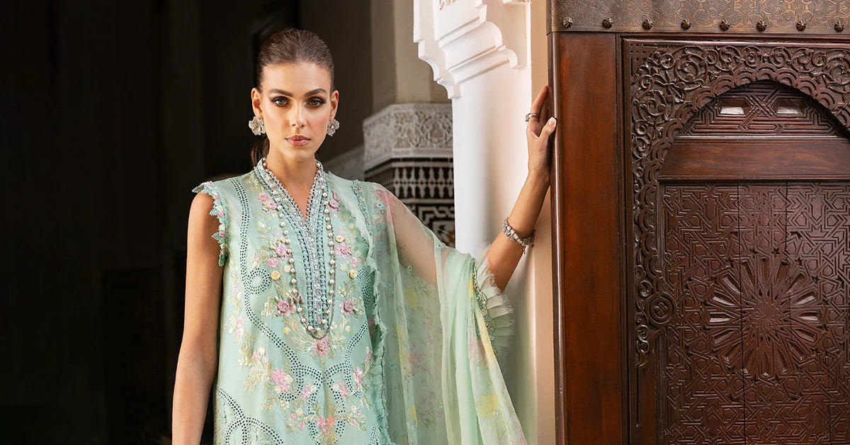 3 Piece Embroidered Lawn Suit | D-2514-A