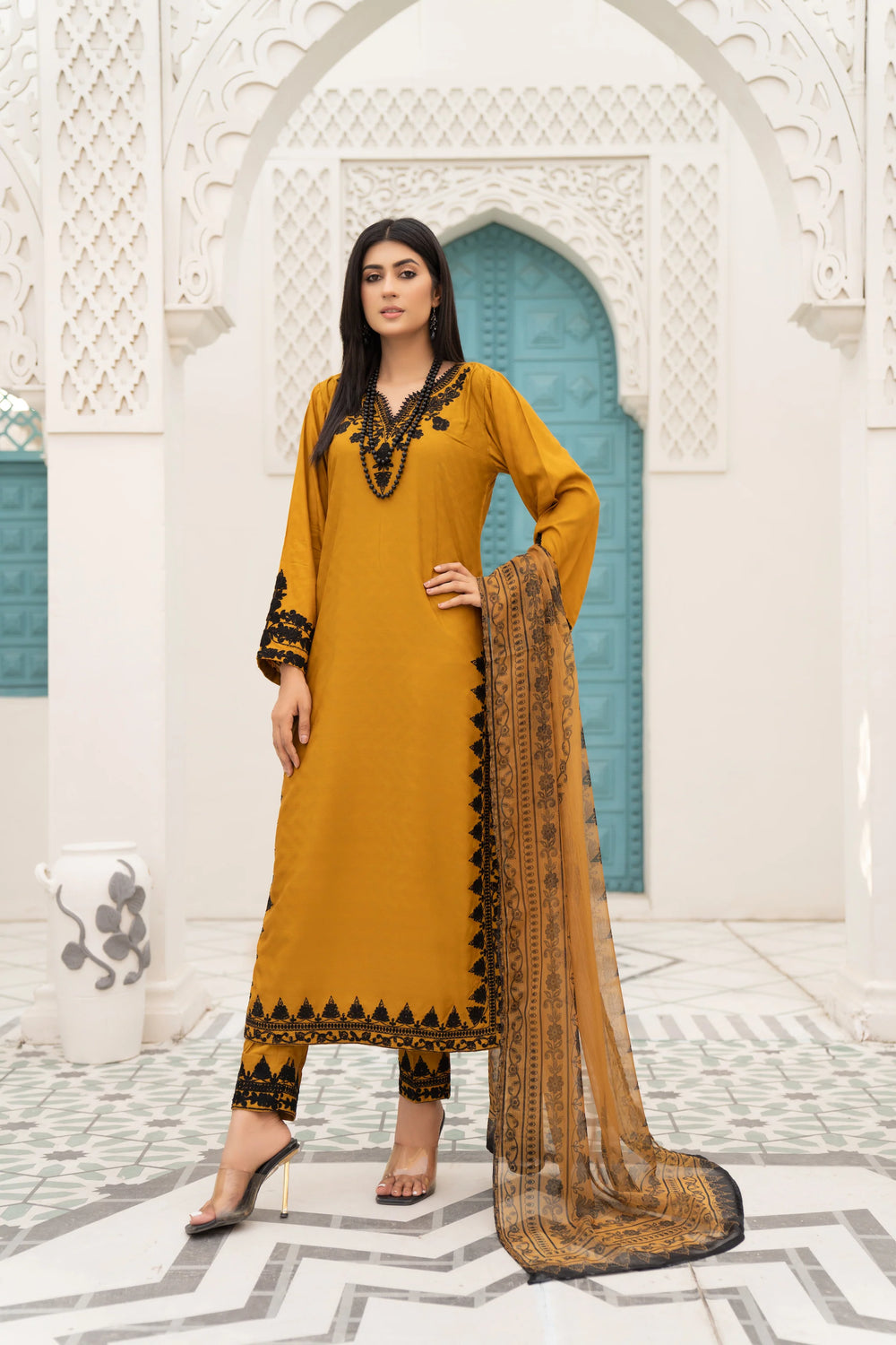 AR-3014(Mustard)-Golden Shell - Sherry's wardrobe
