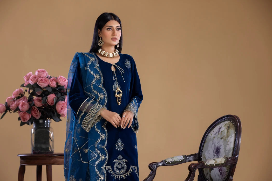 Gem Stone - 3Pc Velvet Suit (Pret) - Sherry's wardrobe