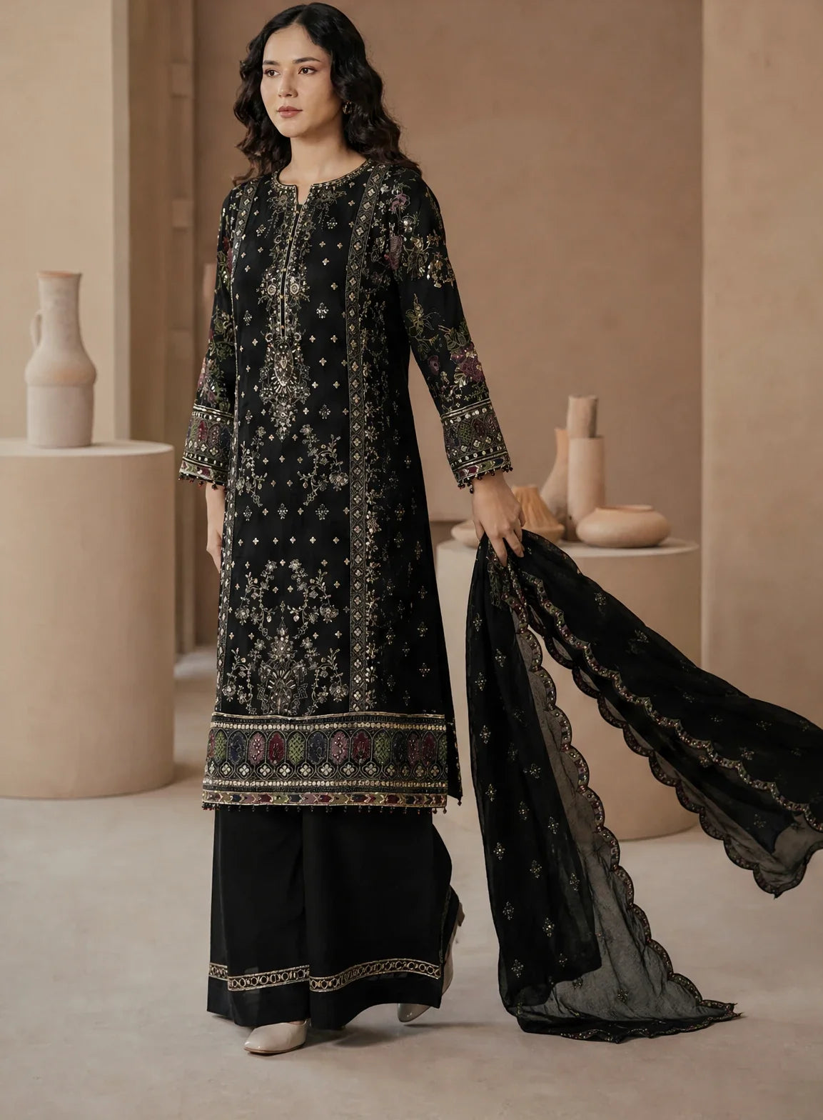 Asraar - 3-Piece Chiffon Festive Edit