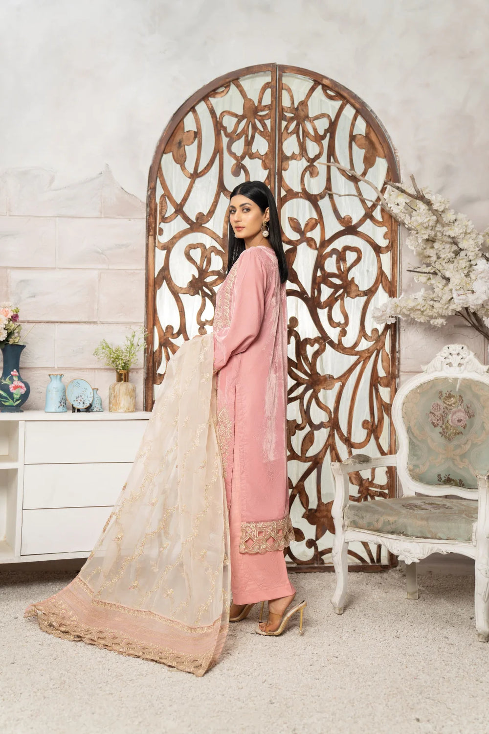 Powder Fix - 3Pc Velvet Suit (Pret) - Sherry's wardrobe