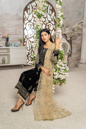 Miraculous - 3Pc Velvet Suit (Pret) - Sherry's wardrobe