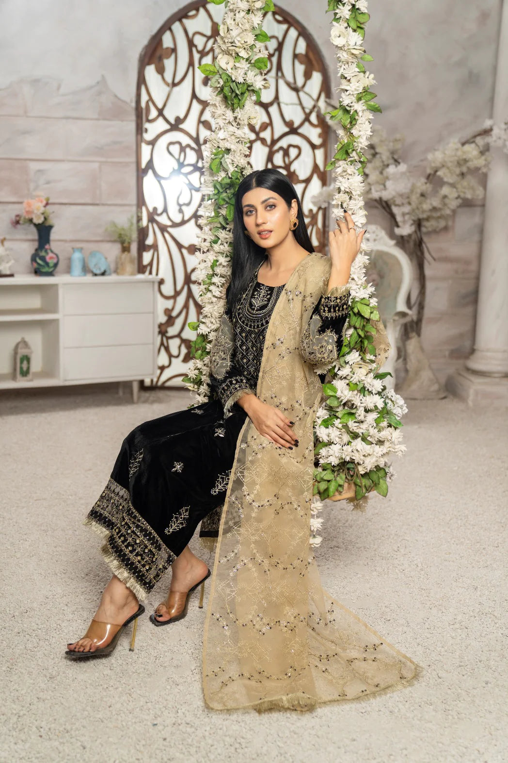 Miraculous - 3Pc Velvet Suit (Pret) - Sherry's wardrobe