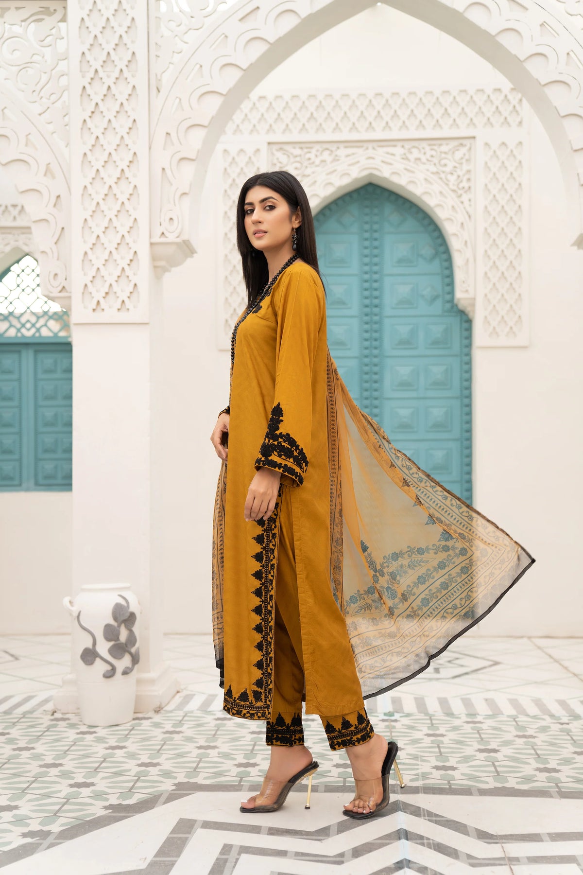 AR-3014(Mustard)-Golden Shell - Sherry's wardrobe