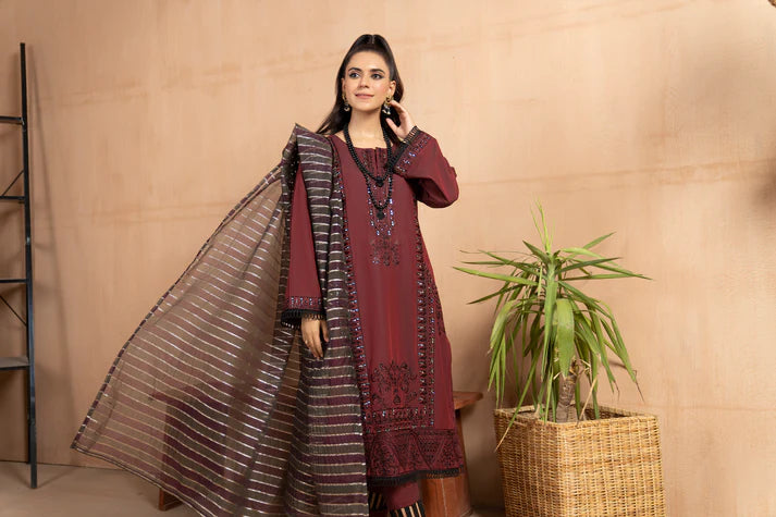 Mudrose - 3 Piece - Embroidered Organza online