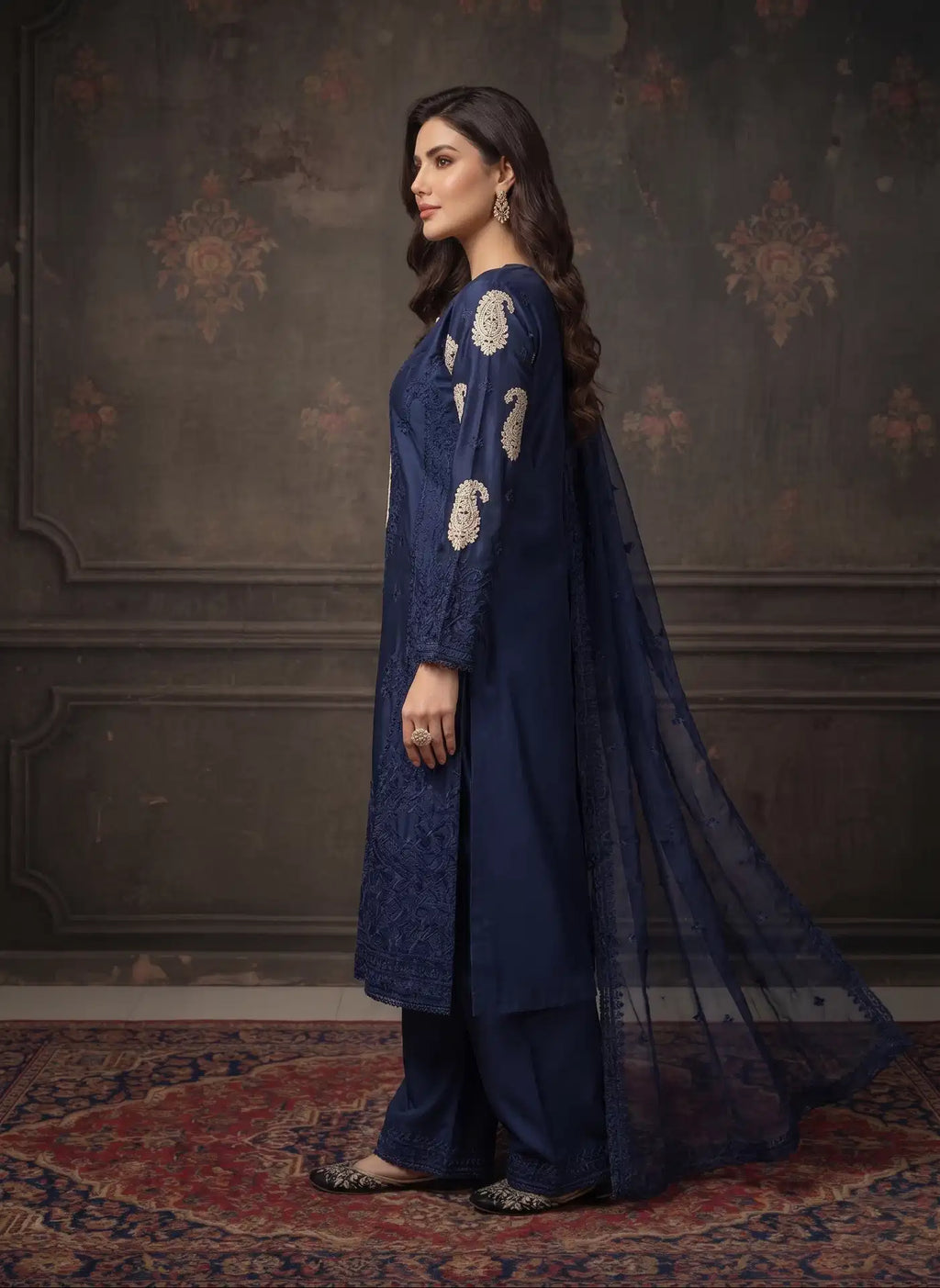 Sherrys Silk - Azkah Navy
