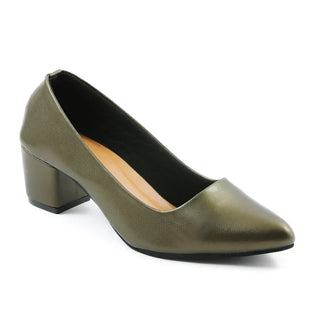 TAAL Antonio Heeled Pumps Olive Green