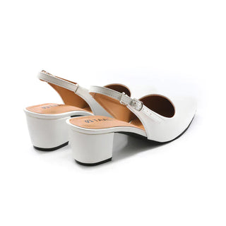 Heeled Slingbacks White